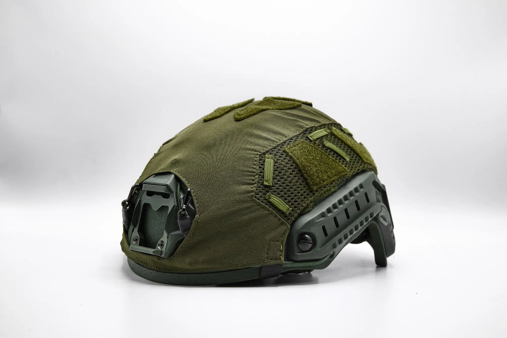 UNITAC NV Ranger Green tactical helmet cover side view high‐cut