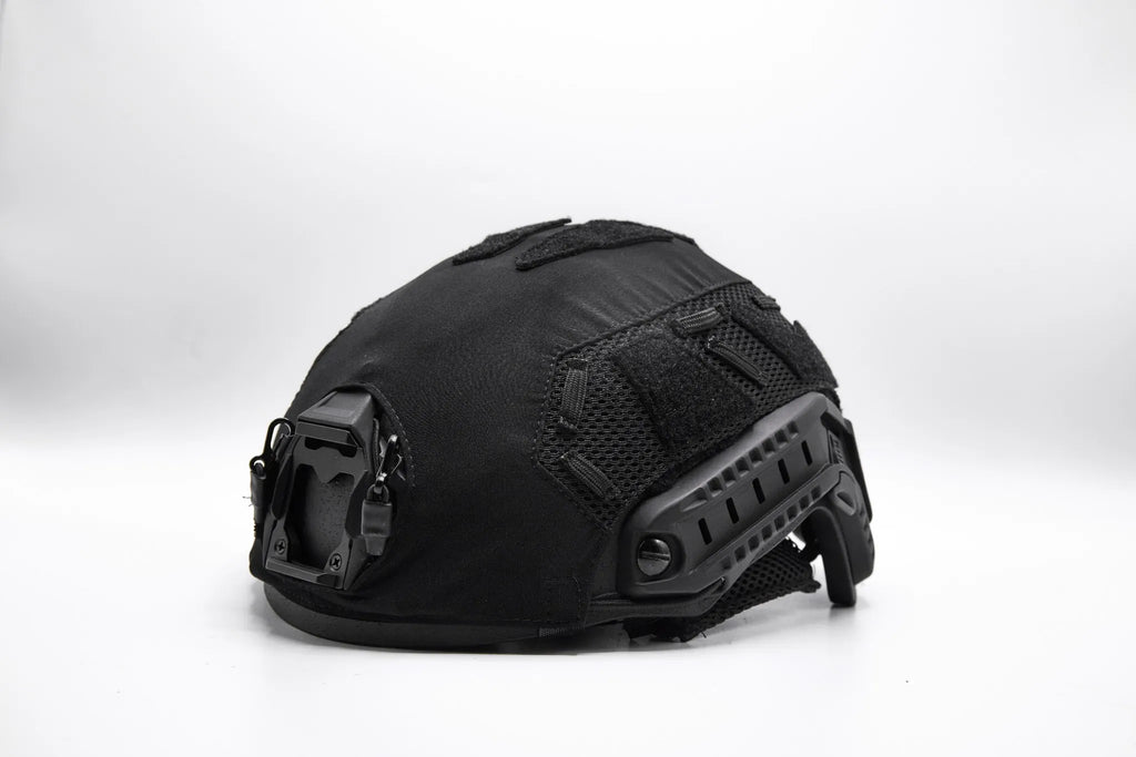 Tactical Black helmet cover side profile high-cut